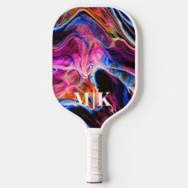 Gepersonaliseerd Rich Blue Agate Swirls Monogramed Pickleball Paddle