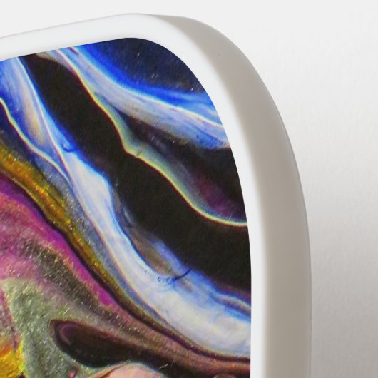 Gepersonaliseerd Rich Blue Agate Swirls Monogramed Pickleball Paddle (Links Detail)