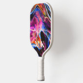 Gepersonaliseerd Rich Blue Agate Swirls Monogramed Pickleball Paddle (Links)