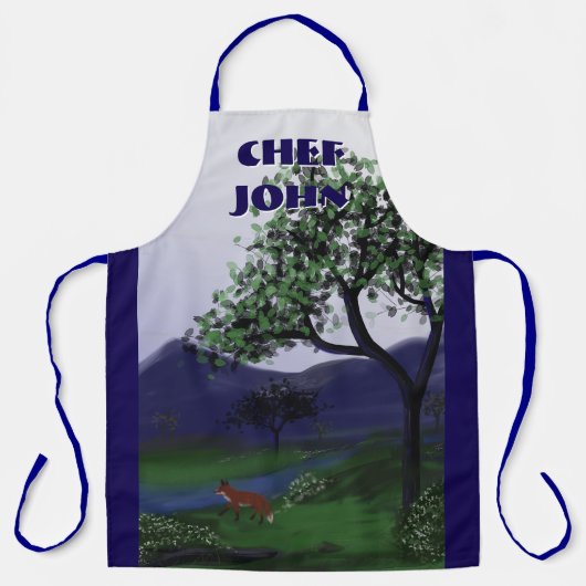 Gepersonaliseerd River Fox-ontwerp, groot Schort (Voorkant)