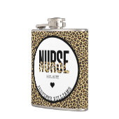 Gepersonaliseerd RN Cheetah Nurse Afstuderen Gift Heupfles (Links)