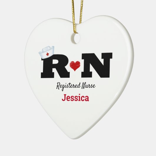 Gepersonaliseerd RN Keramisch Ornament met zure ke (Links)