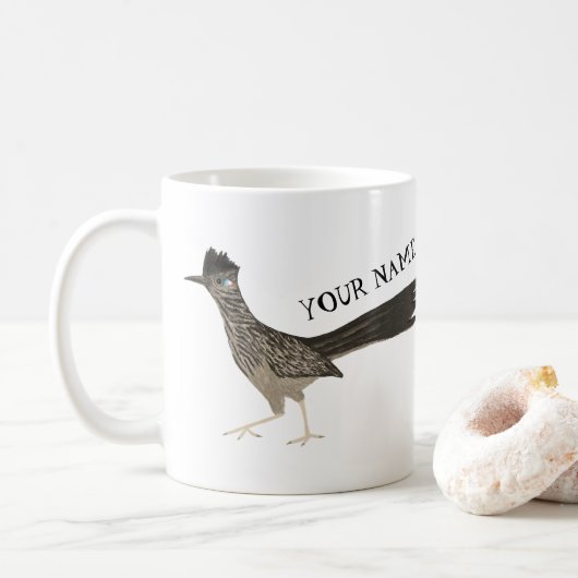GEPERSONALISEERD Roadrunner Roadrun Pencil Tekenin Koffiemok (Met donut)