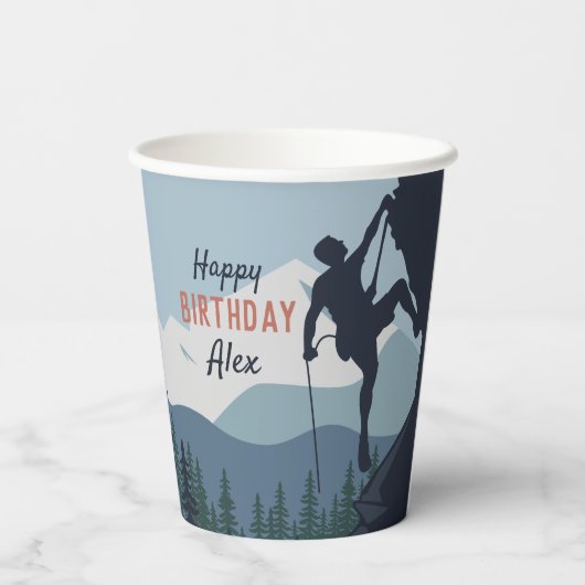 Gepersonaliseerd rockthema Birthday Party Papieren Bekers (Achterkant)