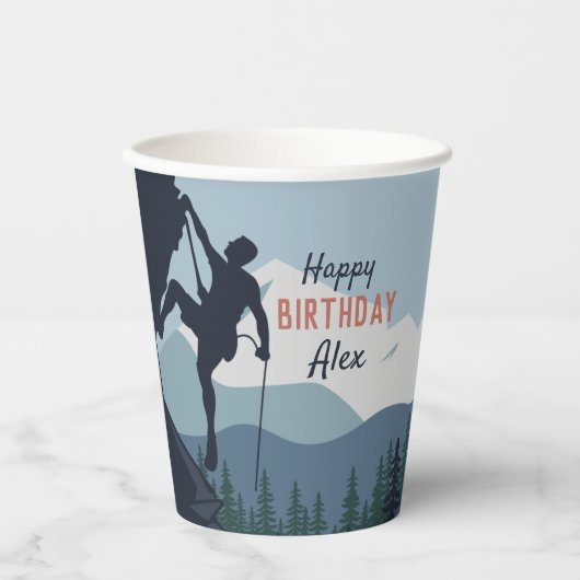 Gepersonaliseerd rockthema Birthday Party Papieren Bekers (Voorkant)