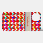 gepersonaliseerd rode chevron Case-Mate iPhone case (Achterkant (horizontaal))
