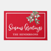 Gepersonaliseerd rode kerst deurmat (Voorkant)