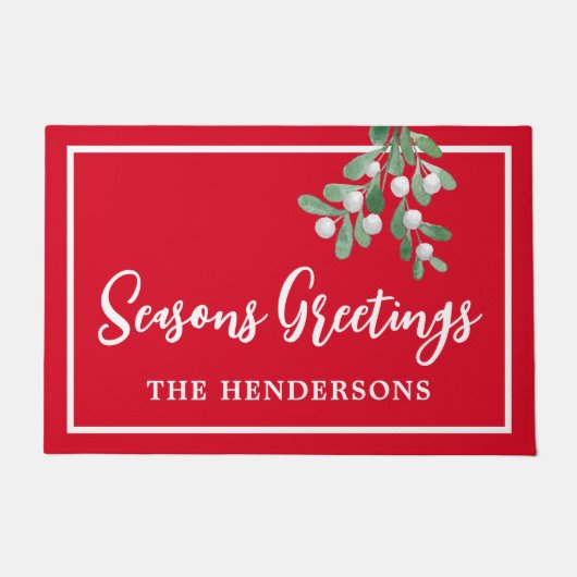 Gepersonaliseerd rode kerst deurmat (Voorkant)