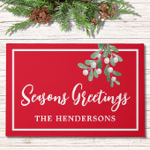 Gepersonaliseerd rode kerst deurmat