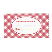 Gepersonaliseerd rode keukenlabels etiket (Voorkant)