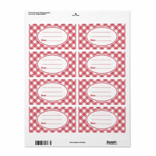 Gepersonaliseerd rode keukenlabels etiket (Full Sheet)