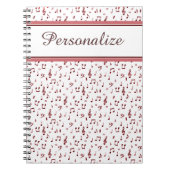 Gepersonaliseerd Rode-muziekthema Notitieboek (Voorkant)