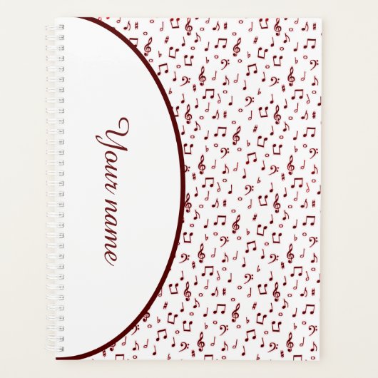 Gepersonaliseerd Rode-muziekthema Planner (Voorkant)
