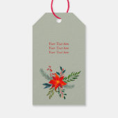 Gepersonaliseerd rode poinsettia Vrolijk kerstfees Cadeaulabel (Achterkant)