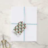 Gepersonaliseerd rode rozen, Holly Holiday Art Cadeaulabel (Met Touw)