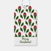 Gepersonaliseerd rode rozen, Holly Holiday Art Cadeaulabel (Voorkant)