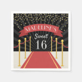 Gepersonaliseerd Rode tapijt Thema Sweet Sixteen Servet (Voorkant)