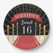 Gepersonaliseerd Rode tapijtthema Sweet 16 Papieren Bordje (Voorkant)