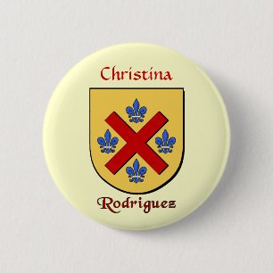 Gepersonaliseerd Rodriguez Historisch Schild Ronde Button 5,7 Cm