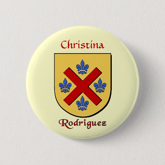 Gepersonaliseerd Rodriguez Historisch Schild Ronde Button 5,7 Cm (Voorkant)