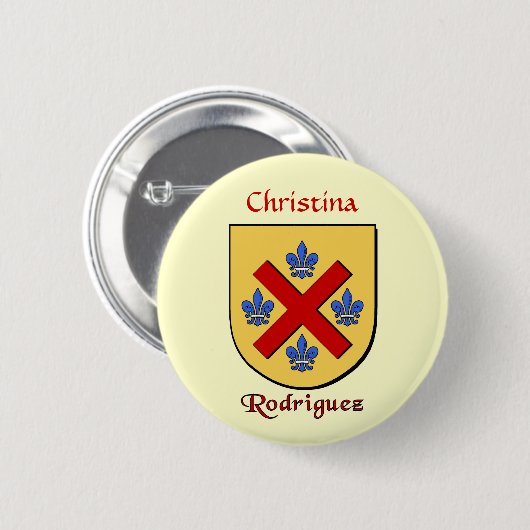 Gepersonaliseerd Rodriguez Historisch Schild Ronde Button 5,7 Cm (Voorkant /achterkant)