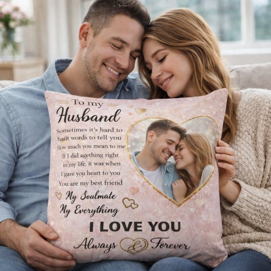 Gepersonaliseerd romantisch cadeau voor echtgenoot kussen