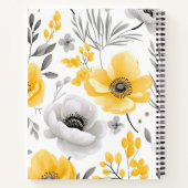 Gepersonaliseerd romantisch geel grijs bloemjourna notitieboek (Achterkant)