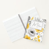 Gepersonaliseerd romantisch geel grijs bloemjourna notitieboek (Binnen)