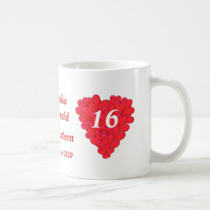 Gepersonaliseerd romantisch hart Sweet Sixteen Koffiemok