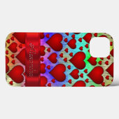 Gepersonaliseerd romantisch hartpatroon Case-Mate iPhone case (Achterkant (horizontaal))