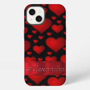 Gepersonaliseerd romantisch hartpatroon iPhone 13 hoesje