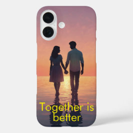 Gepersonaliseerd romantisch paar silhouet iPhone 16 hoesje
