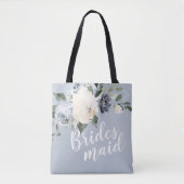 Gepersonaliseerd romantisch stoffige blauwe brides tote bag (Voorkant)