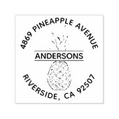 Gepersonaliseerd Rond Ananas Retouradres Zelfinktende Stempel (Design)