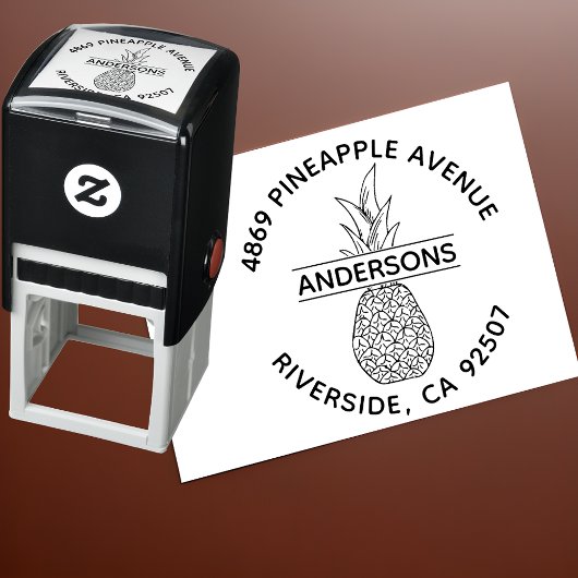 Gepersonaliseerd Rond Ananas Retouradres Zelfinktende Stempel