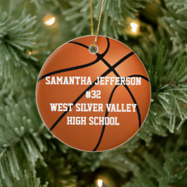 Gepersonaliseerd Rond Basketbal Sport Ornament