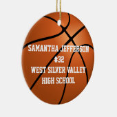 Gepersonaliseerd Rond Basketbal Sport Ornament (Rechts)