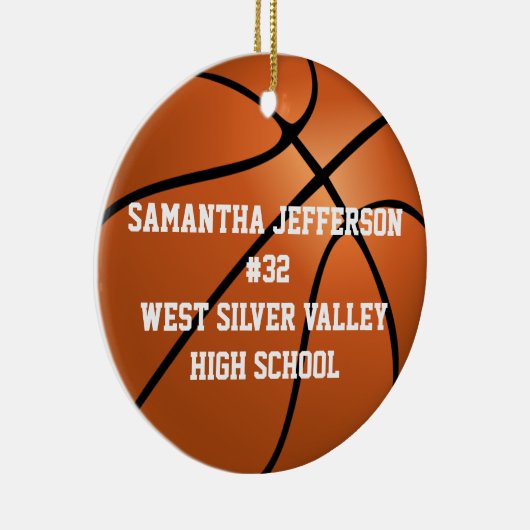 Gepersonaliseerd Rond Basketbal Sport Ornament (Rechts)