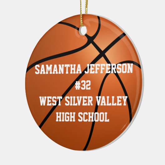Gepersonaliseerd Rond Basketbal Sport Ornament (Links)