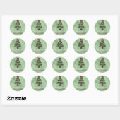 Gepersonaliseerd rond Kerst sticker (Vel)