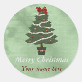 Gepersonaliseerd rond Kerst sticker (Voorkant)