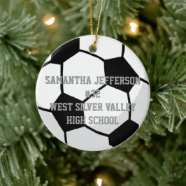 Gepersonaliseerd Rond Voetbal Sport Ornament