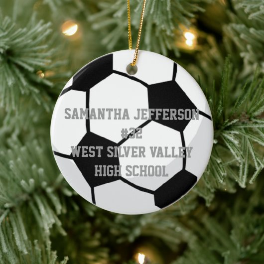 Gepersonaliseerd Rond Voetbal Sport Ornament (Boom)