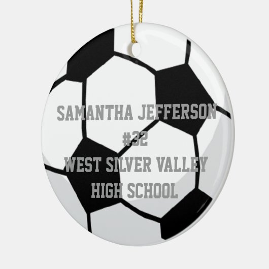 Gepersonaliseerd Rond Voetbal Sport Ornament (Links)
