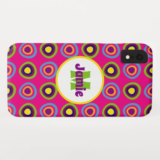 Gepersonaliseerd rondcirkelpatroon Case-Mate iPhone case (Achterkant (horizontaal))