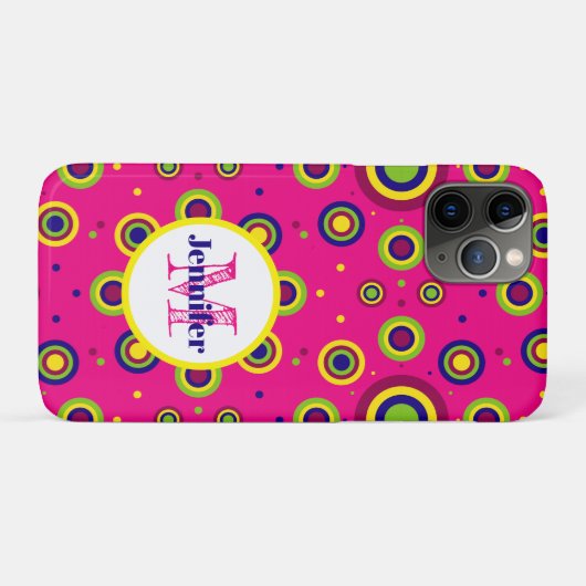 Gepersonaliseerd rondcirkelpatroon Case-Mate iPhone case (Achterkant (horizontaal))