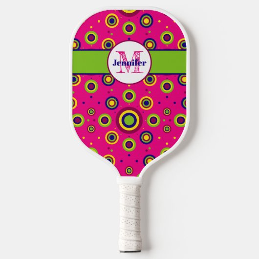 Gepersonaliseerd rondcirkelpatroon pickleball paddle (Voorkant)