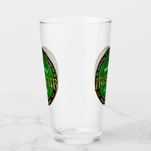 Gepersonaliseerd, Ronde Irish Pub Logo Glas (Links)