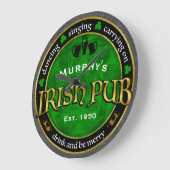 Gepersonaliseerd, Ronde Irish Pub Logo Grote Klok (Hoek)