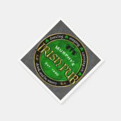 Gepersonaliseerd, Ronde Irish Pub Logo Servet (Hoek)